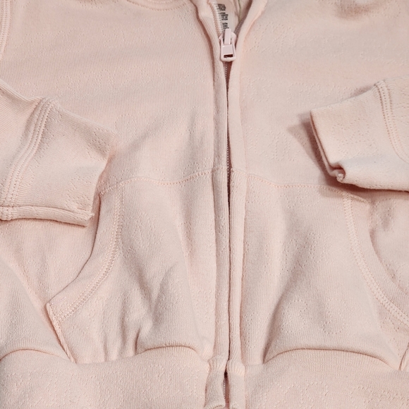SKIMS Girls Kids Pink Quartz Pointelle Logo Full Zip Up Hoodie Size 3T/NWT - Picture 2 of 8